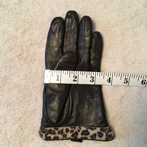 Black Leather gloves  sz 7.5 - Picture 5 of 8